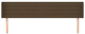 Cabeceira de cama c/ abas tecido 203x16x78/88cm castanho-escuro