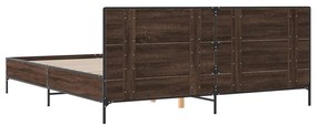 Estrutura de cama 200x200cm derivados madeira/metal