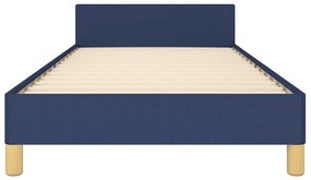 Estrutura cama c/ cabeceira sem colchão tecido 90x190 cm azul
