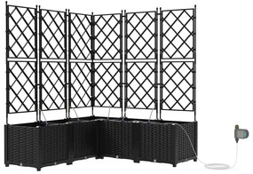 Jardineiras de Jardim 1 pc Preto 120 x 120 x 142 cm Plástico