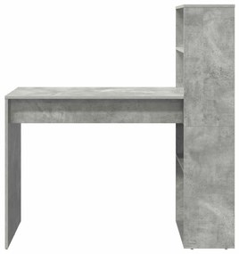 Secretária com Armazenamento Cinzento de Concreto 113x54x120 cm Madeir