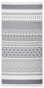 vidaXL Tapete 80x150 cm algodão cinzento e branco