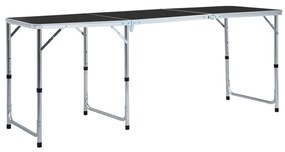 vidaXL Mesa de campismo dobrável 180x60 cm alumínio cinzento