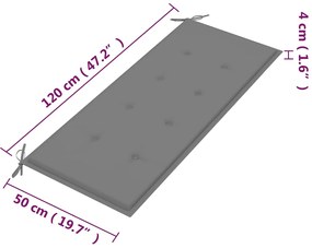 Banco de jardim 2 lugares c/ almofadão 120 cm eucalipto maciço
