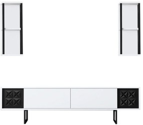 Unidade TV Black Line – Branco/Preto – 180 cm x 30 cm x 48 cm
