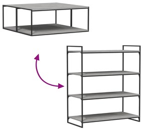 Prateleiras de parede 4pcs derivados de madeira cinzento sonoma