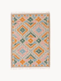 Tapete kilim tecido à mão com franjas Zohra