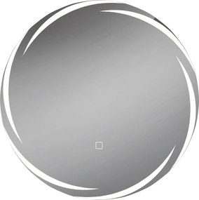HOMCOM Espelho Redondo LED para Casa de Banho 60x60 cm de Parede com Antiembaciamento, Memória, 3 Temperaturas de Cor e Brilho Regulável | Aosom Portugal