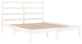 Estrutura de cama 160x200 cm madeira de pinho maciça branco