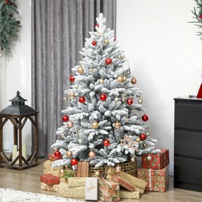 Árvore de Natal Artificial, 102 x 102 x 150 cm, Com Neve Flocada, Verde