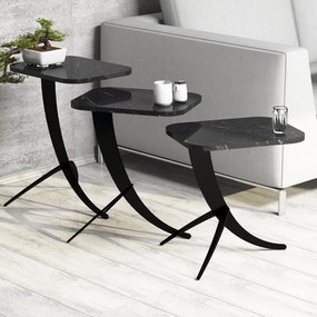 Mesas de Apoio Pion – Preto – Conjunto de 3 Peças