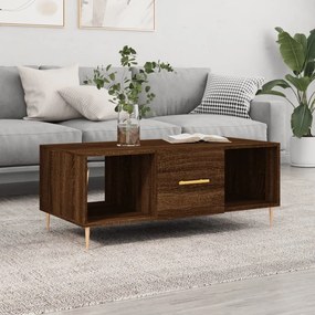 vidaXL Mesa de centro 102x50x40 cm derivados madeira carvalho castanho