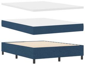 Cama Box Spring com Colchão Azul 140x200 cm Tecido