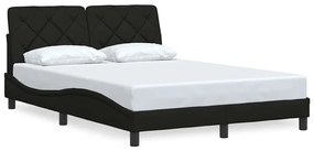 Estrutura de cama sem colchão 120x200 cm tecido preto