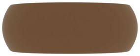 Lavatório luxuoso redondo 40x15 cm cerâmica creme mate