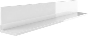 HOMCOM Prateleira de Parede para Sala e Quarto, Espessura 1.5 cm, em Madeira com Acabamento Brilhante, Branco | Aosom Portugal