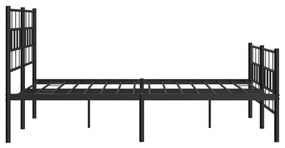 Estrutura de cama com cabeceira e pés 140x200 cm metal preto