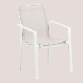 Pack 4 cadeiras de jardim em alumínio Eika Branco - Sklum
