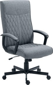 Vinsetto Cadeira Ergonômica Cadeira Giratória 360° Encosto Alto Ajustável Confortável Função Inclinação 65x65x102-112 cm Cinza | Aosom Portugal