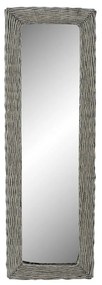 Espelho de Parede Dkd Home Decor Espelho Cinzento Vime Cottage (43 X 4 X 133 cm) (43 X 4 X 132 cm)