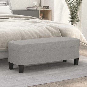 Banco 100x35x41 cm tecido cinza-claro