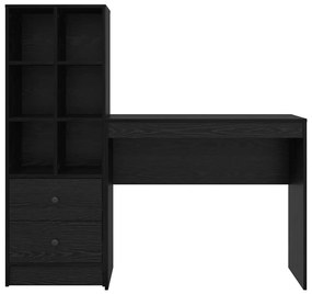Mesa com Armazenamento Carvalho Preto Madeira Engenharia