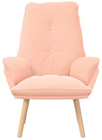 Poltrona Relaxante Rosa em Tecido Estilo Lã