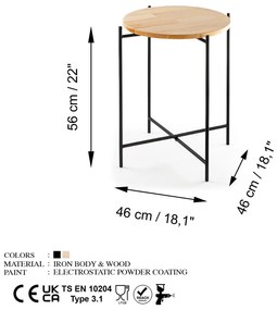 Mesa de Centro Shb-004 – Preto Natural – 46x56x46 cm | Tribo Home