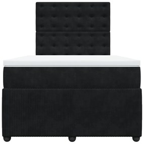 Cama boxspring com colchão 120x190 cm veludo preto