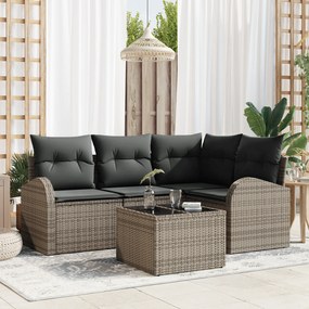 Conjunto de Sofás de Jardim de 4 Peças vidaXL com Almofadas Preto Vime