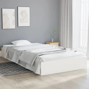 vidaXL Estrutura de cama 100x200 cm madeira maciça branco