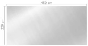 Cobertura para piscina 450x220 cm PE prateado