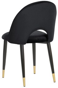 Conjunto de 2 cadeiras de jantar em veludo preto MAGALIA Beliani