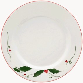 Prato de pequeno-almoço de Natal pintado à mão Holly
