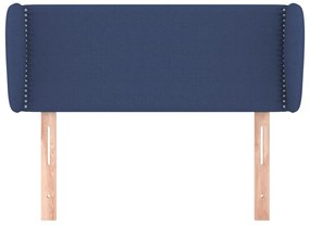 Cabeceira de cama c/ abas tecido 103x23x78/88 cm azul