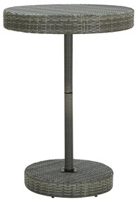 5 pcs conjunto de bar p/ jardim vime PE/acácia maciça cinzento