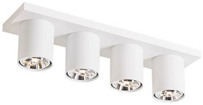 Candeeiro de teto moderno branco 4 luzes - Tubo