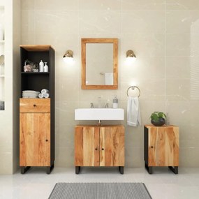 vidaXL 4 pcs conjunto de móveis p/ casa de banho acácia maciça