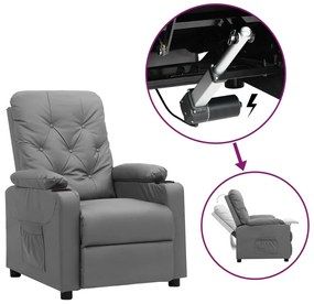 Poltrona elevatória couro artificial cinzento