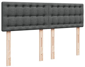 Cama com molas/colchão 140x200 cm tecido cinzento-escuro
