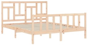 Cama sem colchão 160x200 cm madeira de pinho maciça