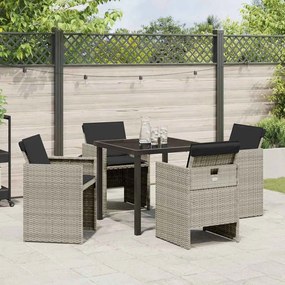 vidaXL Conjunto de Jantar para Jardim 5 pcs Cinzento-claro