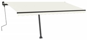 Toldo retrátil manual com LED 400x350 cm cor creme