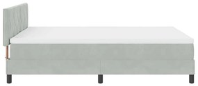 Cama Box com Colchão vidaXL Cinza Claro 160x200 cm Veludo