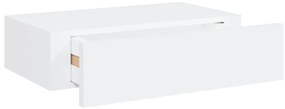 Prateleira de parede com gaveta MDF 40x23,5x10 cm branco