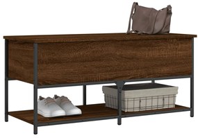 Banco arrumação 100x42,5x47 cm deriv. madeira carvalho castanho