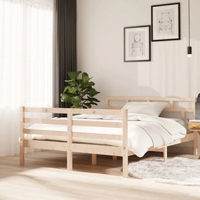 vidaXL Estrutura de cama 140x190 cm madeira de pinho maciça