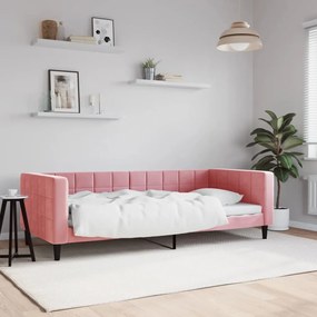 Sofá-cama 90x200 cm veludo rosa