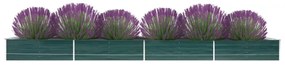 Canteiro elevado de jardim aço galvanizado 600x80x45 cm verde