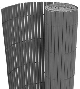 43626 vidaXL Cerca de jardim dupla face PVC 90x300 cm cinzento